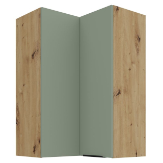 Horná rohová skrinka, 60cm, aquamarine, dub artisan, ARSANY 60x60 GN-90 2F