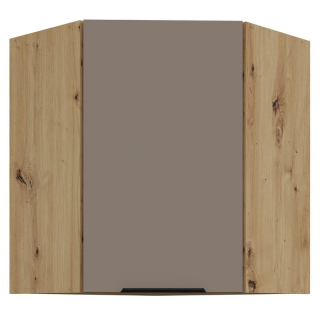 Horná rohová skrinka, 60cm, sandgrau, dub artisan, FRISBO 60x60 GN-72 1F