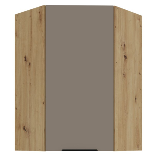 Horná rohová skrinka, 60cm, sandgrau, dub artisan, FRISBO 60x60 GN-90 1F