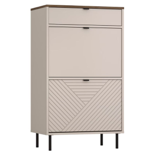 Komoda, 63cm, kombinovaná, kašmír, dub castello, EYCO 2D1S