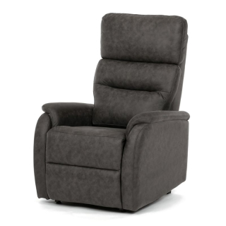 Polohovacie kreslo, elektrické, čierna látka vintage, 150kg, TV-L8904 BK3