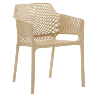 Plastové stohovateľné kreslo, sivohnedý Taupe plast, LAVTON