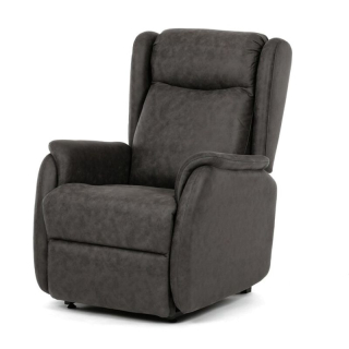 Polohovacie kreslo, elektrické, čierna látka vintage, 150kg, TV-L8902 BK3