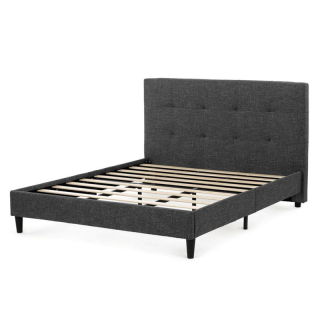 Dvojlôžková posteľ, 160x200, látka sivá, BED-M160 GREY2