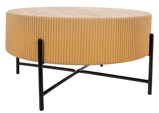 Luxusný konferenčný stolík, 80x80cm, čierny mat, dub, TUCA