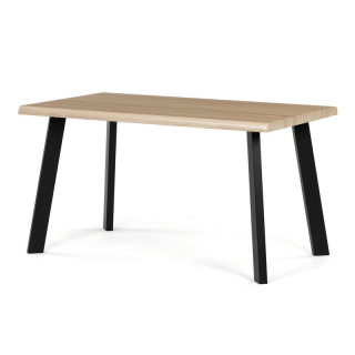 Jedálenský stôl 140x80cm, MDF, kov, divoký dub, HT-F4514 OAK