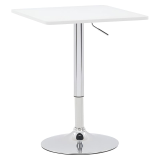 Barový stôl, 57cm, s nastaviteľnou výškou, biely, FLORIAN 3 NEW