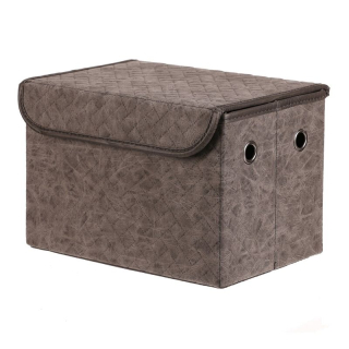 Kôš regálový, látkový s vekom, sivá farba, DT3012 GREY-M