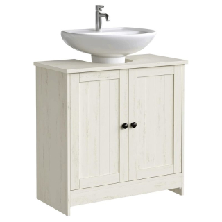 Kúpeľňová skrinka, 60cm, MDF, biela, AUK-E1155 WT