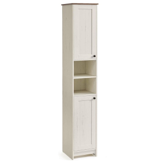 Kúpeľňová vysoká skrinka, 30cm, MDF, biela, AUK-E1166 WT