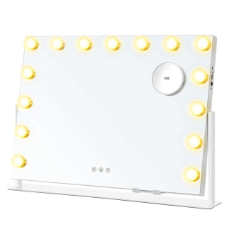 Zrkadlo kozmetické, 62x46cm, biele, AZR-E1101 WT