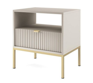 Nočný stolík, 54cm, cashmere, zlatý, NOVA GOLD S54
