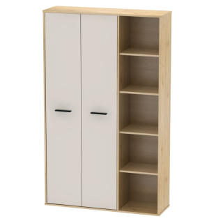 Skriňa s regálom, 111cm, dub artisan, kašmír, MAURUS NEW MA52