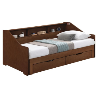 Rozkladacia posteľ s úložným priestorom, 90-180x200, orech, MONETA