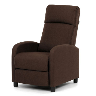 Polohovacie kreslo, hnedá látka, 130 kg, TV-W3397 BR2