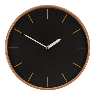 Hodiny nástenné, MDF a drevený rám, čierne, 32cm, HA1802