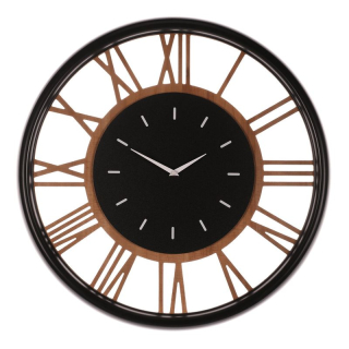 Hodiny nástenné, MDF a kov, rímske číslice, 60cm, HW4000