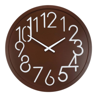 Hodiny nástenné, MDF, hnedé, 60cm, HW4023 BRN