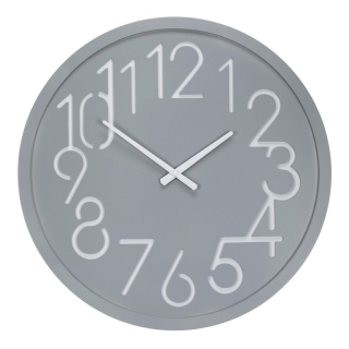 Hodiny nástenné, MDF, svetlosivé, 60cm, HW4023 GREY-LT