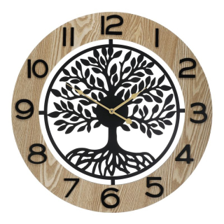 Hodiny nástenné, MDF a kov, strom života, 60cm, HW4024