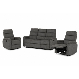 Sedacia súprava, polohovacia, sivá, látka, ASD-C5980 GREY2