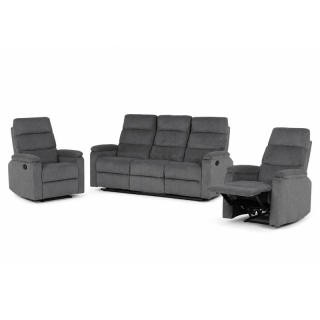 Sedacia súprava, polohovacia, sivá, menčestrová látka, ASD-C5981 GREY6