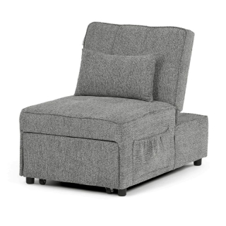 Rozkladacie kreslo, sivá látka, ASB-C3210 GREY2