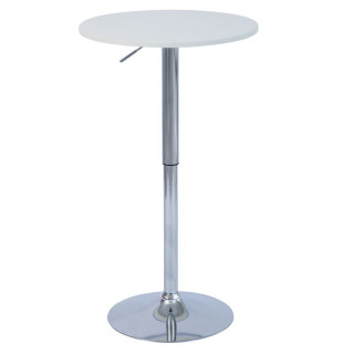 Barový stôl, 60cm, nastaviteľný, biely, chróm, BRANY 3 NEW