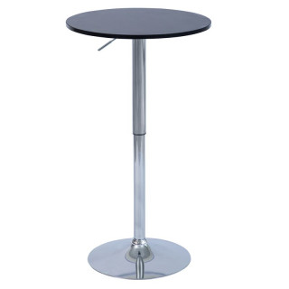 Barový stôl, 60cm, nastaviteľný, čierny, chróm, BRANY 3 NEW