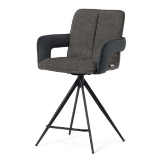 Barová stolička otočná 180°, sivá látka, AUB-F1146 GREY2