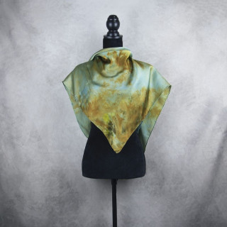 Luxusná hodvábna šatka LIMITED_360, ručne maľovaná, 90 x 90cm