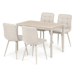 Jedálenský set Regulus so 4 stoličkami, krémový, 110x70cm, ASE-1042 CRM2