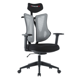 Kancelárska stolička E-racer, sivá sieťovina, 120kg, KA-H3246 GREY