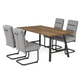 Jedálenský set so 4 stoličkami Antares, 180x90cm, sivý, dýha orech, ASE-1045 SIL2