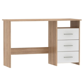 PC stôl, 123x50cm, dub sonoma, biela, LARISTOTE NEW