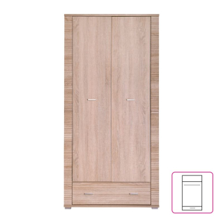 Skriňa, 93cm, vešiaková, dub sonoma, GRAND typ 3