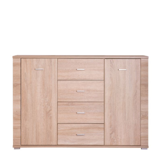 Komoda, 140cm, kombinovaná, dub sonoma, GRAND typ 9