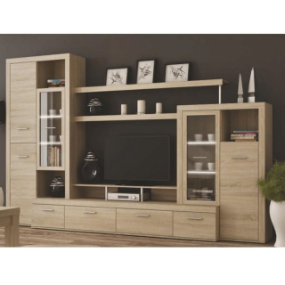Obývacia stena, 312cm, dub sonoma, ATLANTIS NEW