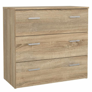 Komoda, 74cm, 3 zásuvková, dub sonoma, GARBO 3