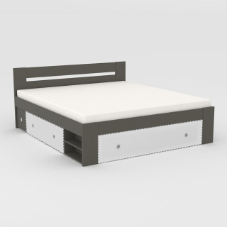 Drevona, Posteľ, REA LARISA-BIE 180, graphite-biela