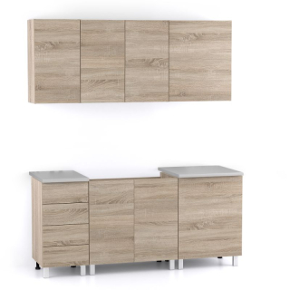 Drevona, kuchynská linka, REA ALFA UP 3, dub Bardolino