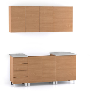 Drevona, kuchynská linka, REA ALFA UP 3, buk