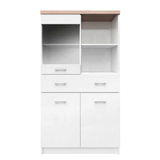 Vitrína, 80cm, biela, dub sonoma, TOPTY 1w2d1s