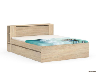 Drevona, posteľ, REA AMY 160, dub bardolino