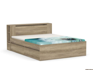 Drevona, posteľ, REA AMY 160, dub canyon