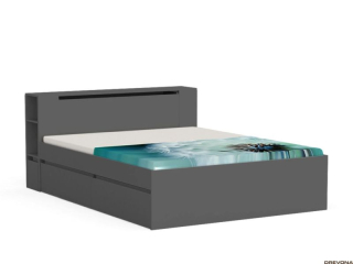 Drevona, posteľ, REA AMY 160, graphite