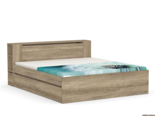 Drevona, posteľ, REA AMY 180, dub canyon