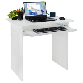 PC stôl, 82x50cm, biely, VERNER NEW