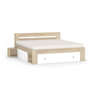 Drevona, Posteľ, REA LARISA-BIE 180, dub Bardolino-biela