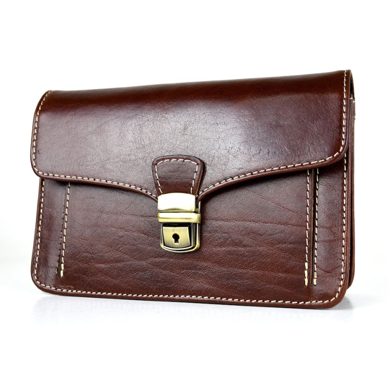 Luxusná kožená etuja č.7985, viacúčelové púzdro v hnedej farbe